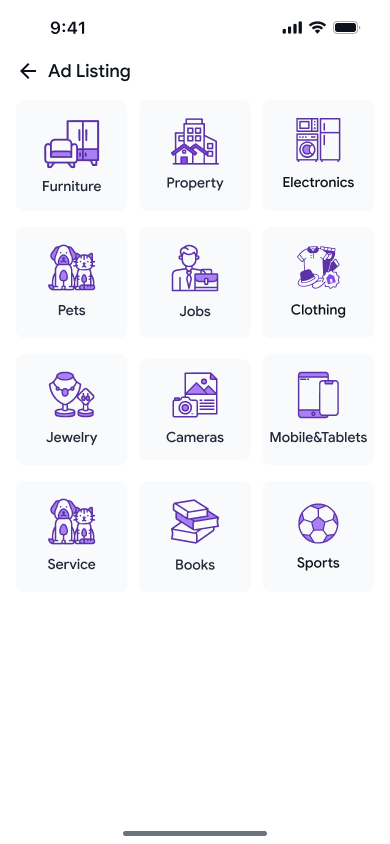 Choosing a category when posting an ad